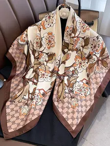 Women's Floral Print Scarf, Elegant Design, Medium-Length Fashion Accessory for Fall & Winter, Versatile Travel Friendly Wrap for Travel & Daily Wear