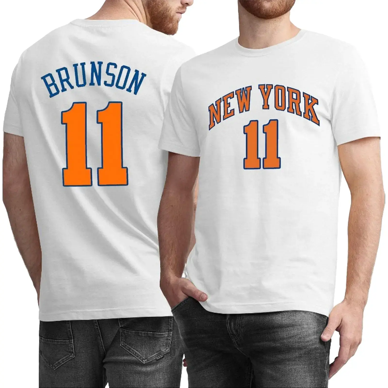 Basketball Fan Graphic T-Shirt for Men, Championship Finals Inspired Number Print Tee, 100% Cotton Oversized Streetwear Shirt, Game Day Sports Fan Outfit, New York City Basketball Culture Gift for Dad Boyfriend Friends