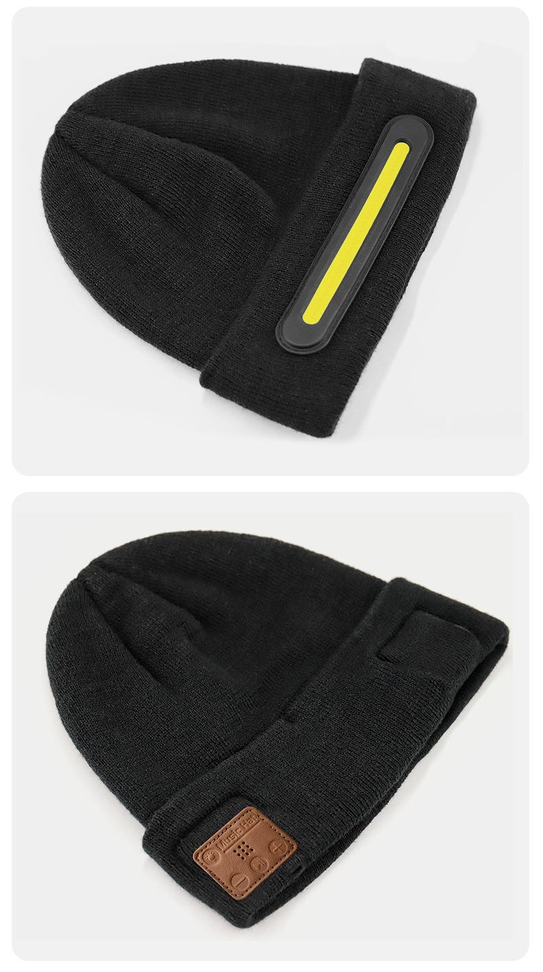 Bluetooth LED Woolen Hat – USB Rechargeable Unisex Winter Hat with Lights for Men, Women & Teens, Perfect Christmas & Birthday Gift, Stocking Stuffer – Black usb-c fast charging