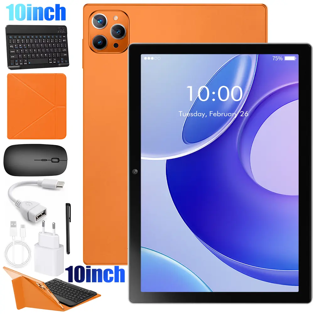 【TechVibes】KEPEAK 10.1-in Android Tablet with Bluetooth Keyboard, Stylus, Protection Case, USB, Wireless, Type-C, 4GB RAM, 64GB Storage, SD Card Support, Dual SIM, 1280x800 IPS Screen, 5MP+13MP Camera, 5000mAh Battery, Valentine’s Day Gift