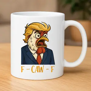 Funny Chicken Mugs, F-Caw-F Coffee Mug Funny Gifts for Chicken Humor Lover Funny Rooster, Gift for Friend, Colleague, Family
