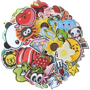 80Pcs Iron on Patches, Cute Sew on/Iron on Embroidered Applique Patches for Jackets, Hats, Backpacks, Jeans, DIY Accessories