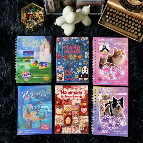Scrapbooking Supplies Aesthetic Sticker Book Bundle - 5000+ Pcs, 180 Sheets Mixed Finish Decal Pack with Foil, Dreamcore, Y2K, Oil Painting, Classical, Japanese & Vintage Stickers for Junk Journal