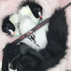 black ear necklace Halloween costume kawaii goth black ear necklace Halloween costume kawaii goth