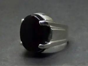 Blood Red Yemeni Aqeeq Ring for Men Handmade Sterling Silver 925 Carnelian Band