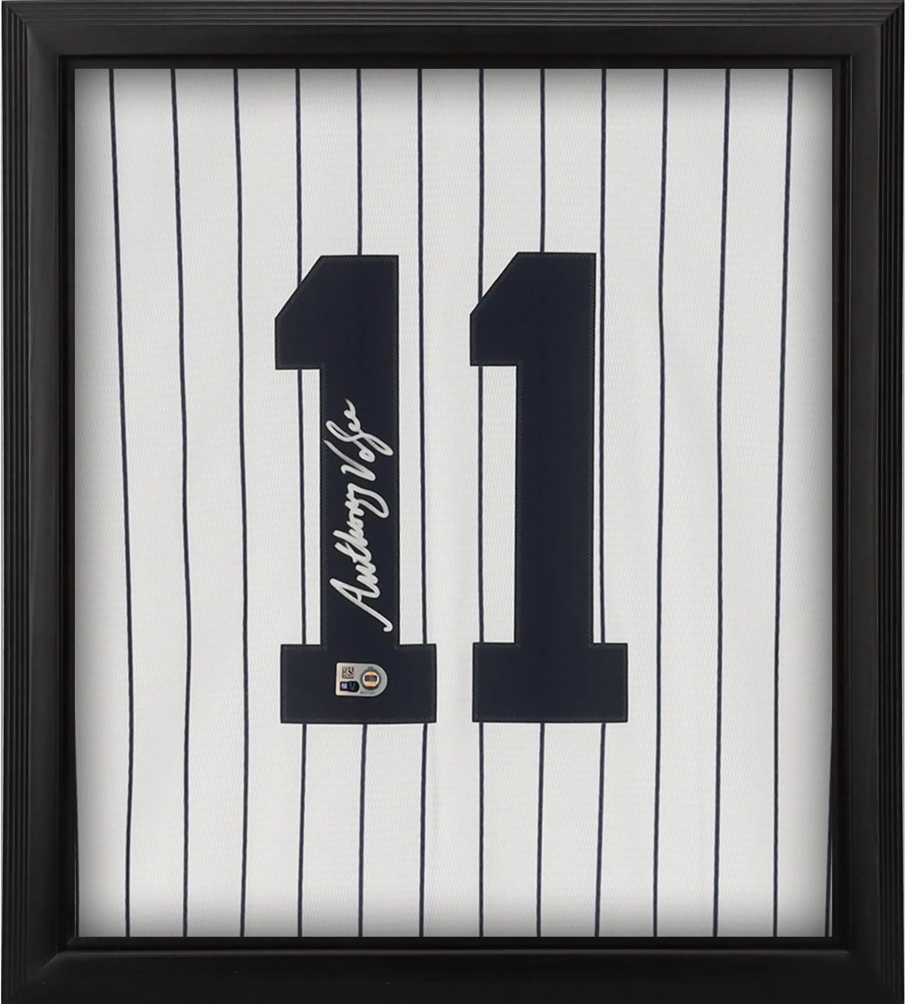 Anthony Volpe New York Yankees Framed Autographed White Nike Replica Jersey Shadowbox - Fanatics Authentic Certified