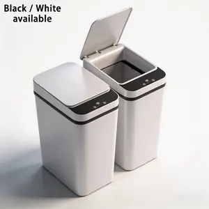 2-Pack Automatic Sensor Trash Can, 12L Smart Touch Sealed Bin, &, Narrow Design, for Kitchen, Bathroom, Bedroom, Aa Batteries Required