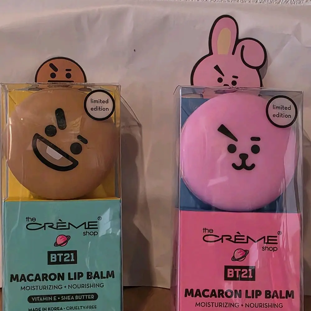 the Creme shop BT21 Macaron Lip Balm Chicolate Creme and Rose