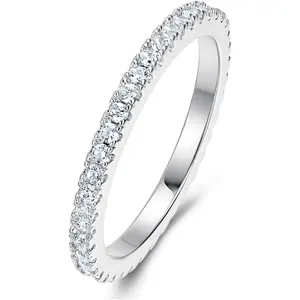 MDFUN Eternity Band Cubic Zirconia Wedding Engagement Promise Eternity Ring  for Women R-0003 festival gift