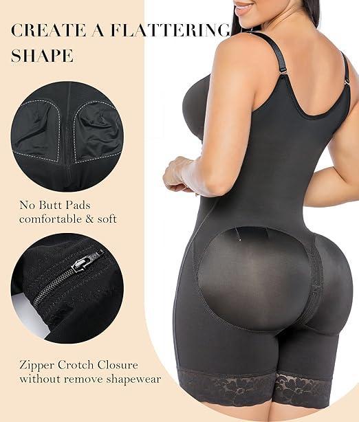 Women's Minimalist Basic Shaper: Nylon One-Piece - SHAPEFIT High-Waisted Shaper with tummy-tucking and butt-lifting features, zipper opening at the crotch, removable shoulder straps, nylon fabric