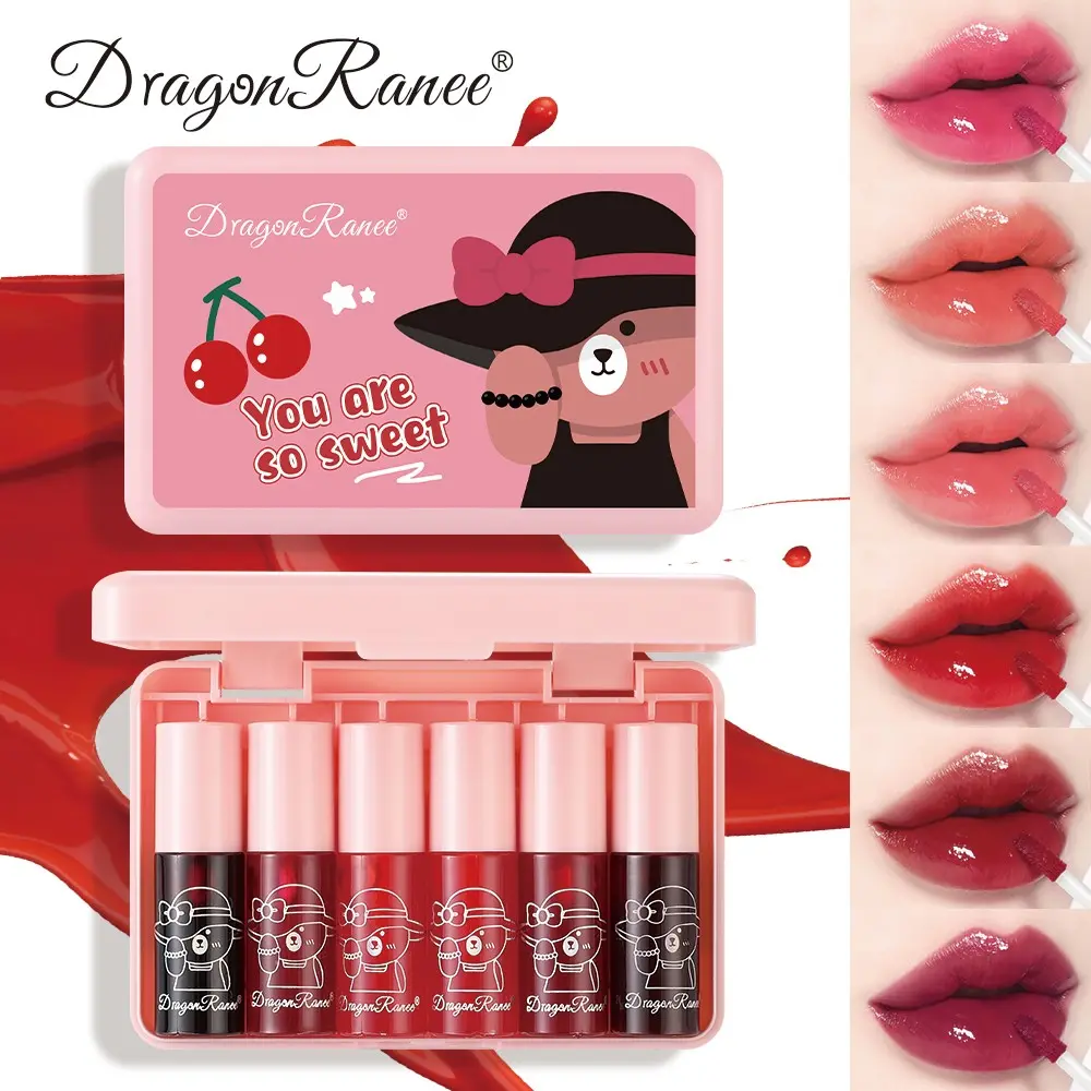 6-Piece Lip Gloss Set for Women, Moisturizing Long-Lasting Waterproof Lip Gloss, Juicy Lipgloss, High Pigmentation, Non-Sticky, Vibrant Colors, Glossy, Lip Makeup Kit, Glossy Cosmetic Makeup