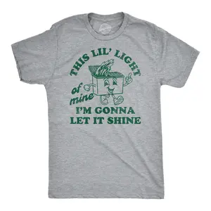 Mens Funny T Shirts This Lil Light Of Mine Im Gonna Let It Shine Sarcastic Dumpster Graphic Tee for Men Mens Funny T Shirts Cool Vintage Fashion T-Shirt Gift Classic Menswear Funny Sarcastic Short Sleeve Light Grey