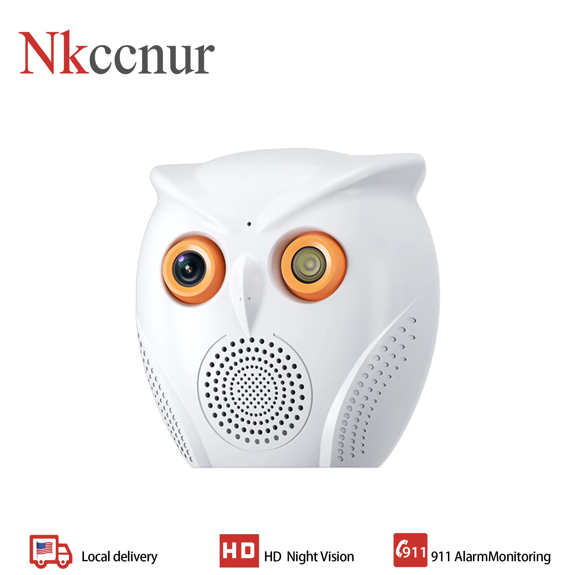 NKccnur PRO Owl Security Camera Wi-Fi with Night Vision Two-Way Audio HD Video Motion Detection USB Power SD Cards Cloud Storage Flexible Recording Monitor Monitoring Surveillance fathersdaygiftideas