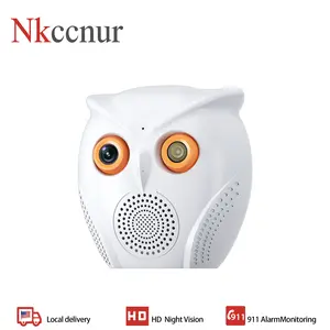 NKccnur PRO Owl Security Camera Wi-Fi with Night Vision Two-Way Audio HD Video Motion Detection USB Power SD Cards Cloud Storage Flexible Recording Monitor Monitoring Surveillance