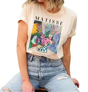 Matisse Art Shirt Peonies, Les Pivoines Flower Artwork Tshirt Famous Painting Shirt Gift for Artist or Art Teacher Art T-shirt Aesthetic Tee, Unisex T-Shirt, Art T-Shirt, Fine Art T-Shirt, Gift for Her, Gift for Him, Art Lover Gift