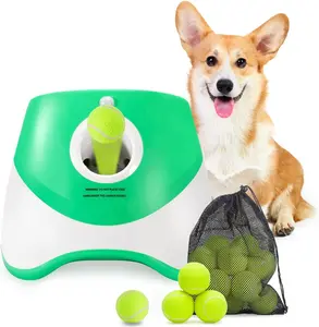 Automatic Dog Ball Launcher, Dog Ball Thrower with 3 Tennis Balls  Interactive Dog Toys Tennis Ball Launcher for Small Dog  Distance Settings