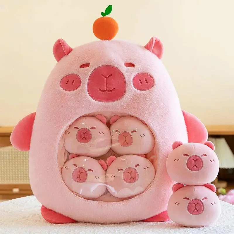 100% New and High Quality Kawaii Fruit-Animal Soft Plush Dolls - Capybara/Panda/Koala Snack Bags, Throw Pillows, Cartoon Toys, See Choice Option, for Friends' Birthday Presents, Avocado Pillow Jn