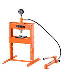 【Summervibes】VEVOR Hydraulic Shop Press, 10 T H-Frame Shop Press with Press Plate & H-shaped Base, Stable Garage Floor Adjustable Hydraulic Press with Relief Valve, Fit for Bending, Straightening & Stamping