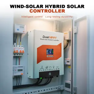 3000W Wind Solar Hybrid Dual MPPT Charge Controller - 2000W Wind Turbine & 1000W Solar Panel, 12V/24V/48V Auto Adapt for Off-Grid Power System