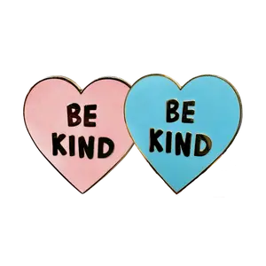 Pink & Blue Heart Be Kind Enamel Pins + Cali Blue Bus