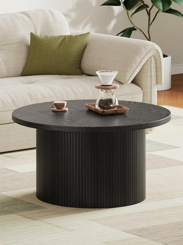 【Valentine's Day gift】ONBRILL 31.5" Gorgeous Fluted Coffee Table, Round Mid Century Coffee Tables for Living Room, Cute Modern Wood Coffee Table, Drum Accent Small Center Table, Bedroom Furniture, Christmas Gift 【Valentine's Day gift】ONBRILL 31.5" Gorgeous Fluted Coffee Table, Round Mid Century Coffee Tables for Living Room, Cute Modern Wood Coffee Table, Drum Accent Small Center Table, Bedroom Furniture, Christmas Gift