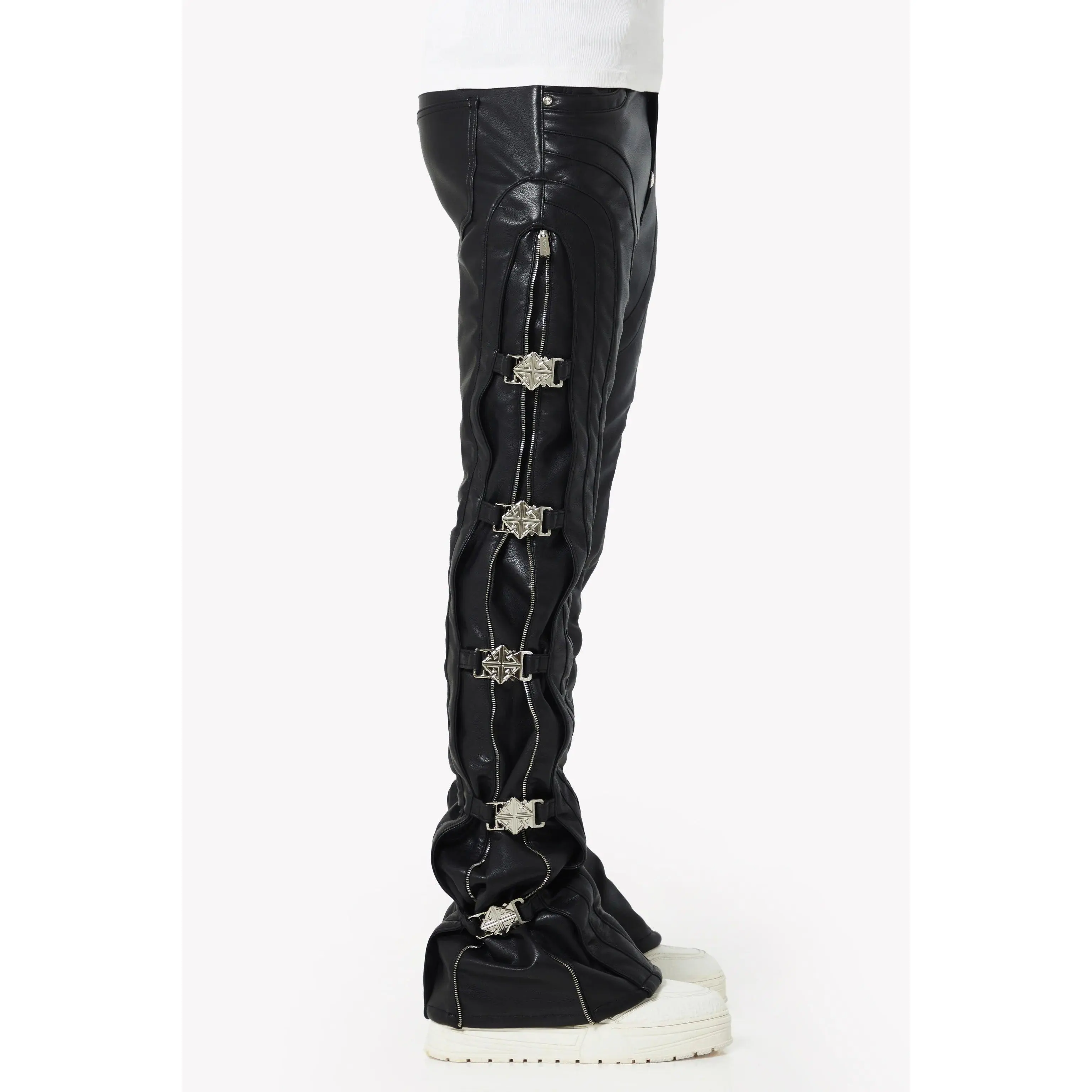 Guapi Obsidian Black Buckle Leather Pants - TikTok Shop
