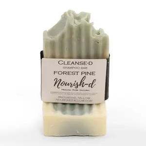 Nourish-D Tallow Forest Pine Shampoo Bar | Nourishing Tallow Hair Care | Scalp & Hair Strengthening | 100% Natural Tallow Formula | Moisturizing & Conditioning for Healthy Shine