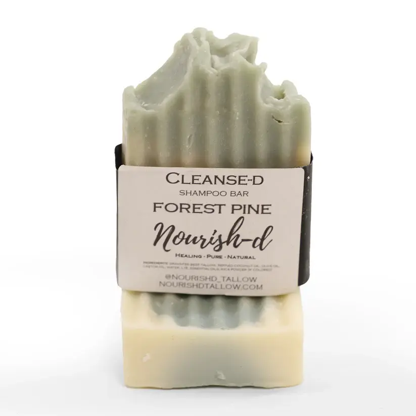 Nourish-D Tallow Forest Pine Shampoo Bar | Nourishing Tallow Hair Care | Scalp & Hair Strengthening | 100% Natural Tallow Formula | Moisturizing & Conditioning for Healthy Shine