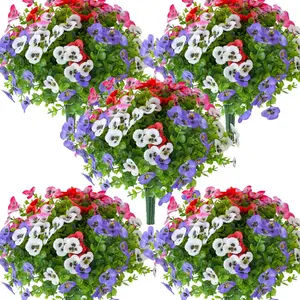 Artificial Mixed Flower, 8pcs/set Outdoor UV-Resistant Colorful Simulated Flower, Fake Outdoor Flowers, Artificial Pansy Flower, Decorative Flowers, Decorative Bouquet for Home, Garden & Porch #GLOBAL PICKS