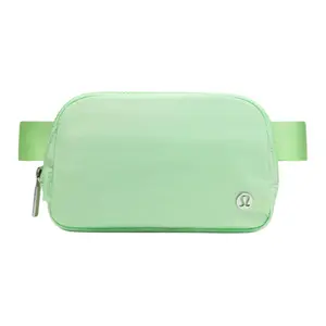 Lululemon Everywhere 1L Waist Bag – Unisex Metallic Silver Logo, Polyester, Lime Green