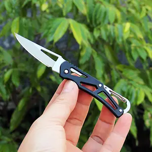 Outdoor Multifunctional Keychain Folding Knife, Stainless Steel Camping Fruit Knife, Portable BBQ Tool, Survival Gear, Handwoven Keyring, Survival Tools