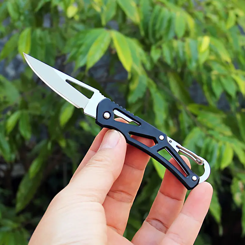 Outdoor Multifunctional Keychain Folding Knife, Stainless Steel Camping Fruit Knife, Portable BBQ Tool, Survival Gear, Handwoven Keyring, Survival Tools, Portable Multipurpose Knives, Survival Equipment