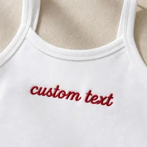 Custom Text Embroidered Tank Top, Personalized Text Girly Tee, Gift for Her, Bachelorette Party Idea, Y2k Tank Top