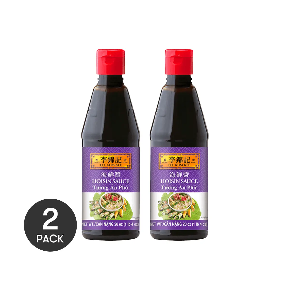 2 Pack LEE KUM KEE Hoisin Sauce 20 oz Each - Chinese BBQ Dipping Sauce, Stir Fry Condiment
