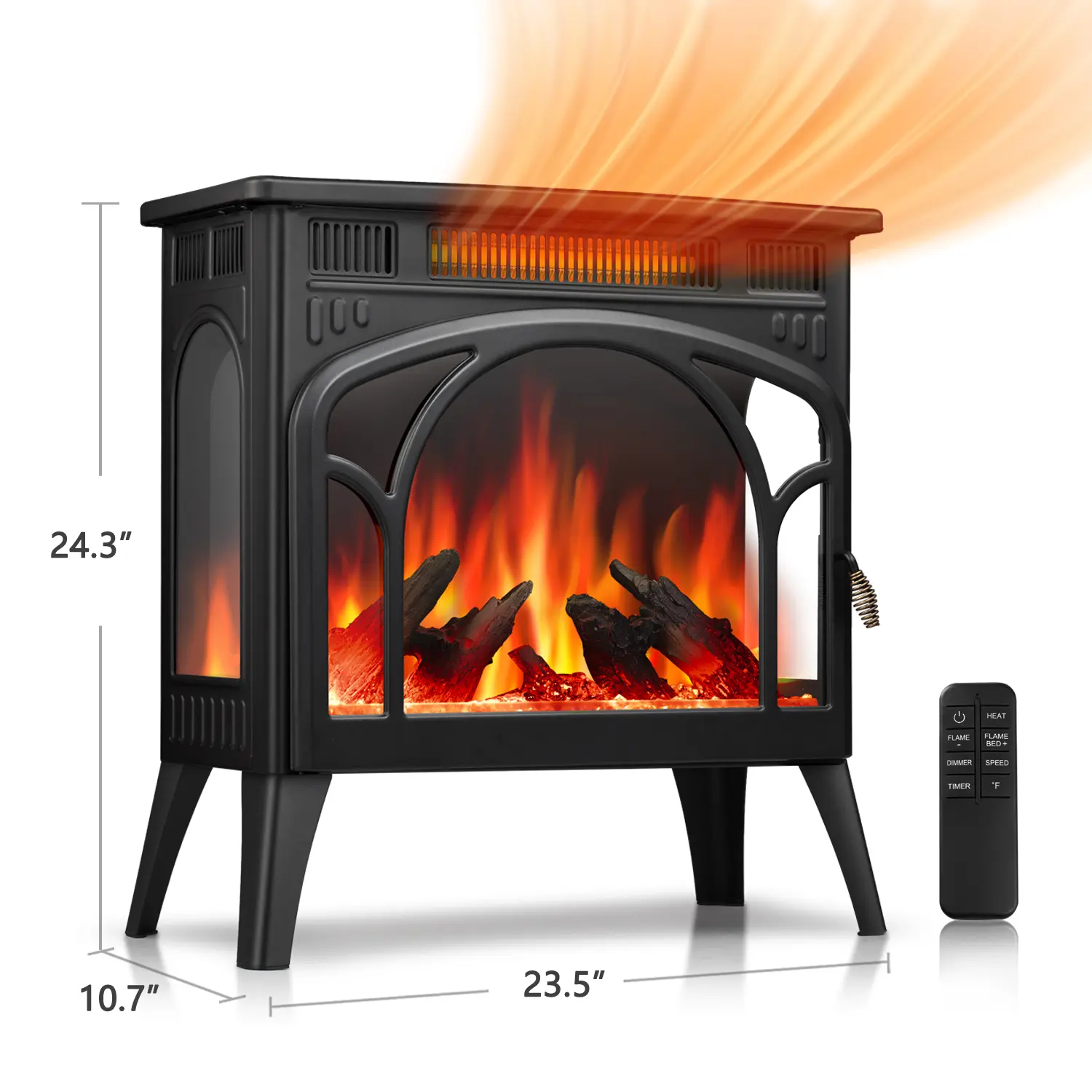 12 types of flames （Black）-Single door