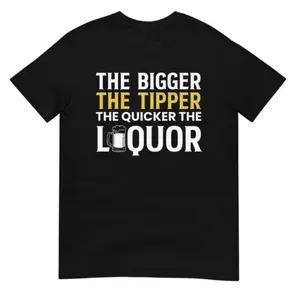 Women's 100% Cotton Crew Neck Short Sleeve Funny Bartender T-Shirt - "The More You Pour, The Faster It Goes" Print, Perfect Gift for Bar Staff