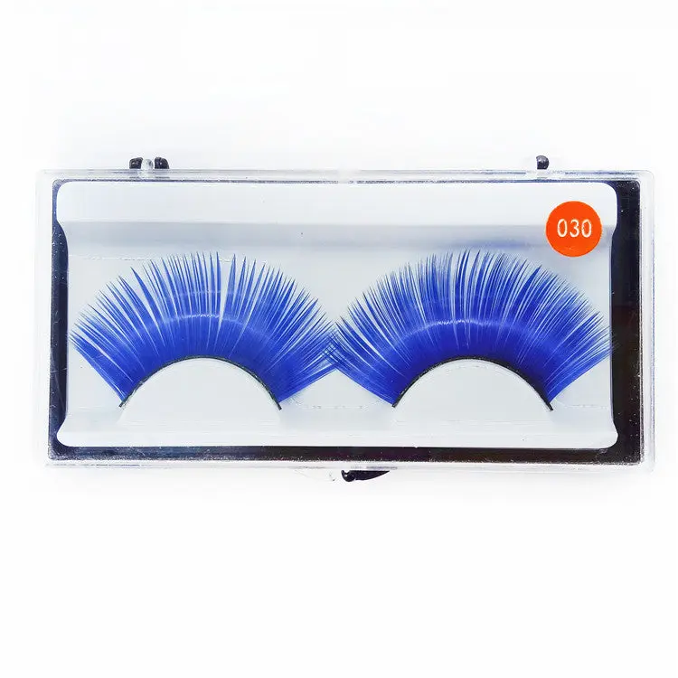 Sheer Swim Blue False Eyelashes Long Thick Drag Queen Falsies Eye Lashes Extensions for Costume Cosplay Stage Makeup