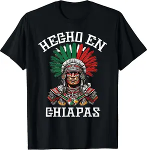 Chiapas Hecho en Chiapas Aztec Warrior Mexico Graphic tee, Hoodie for men women Graphic Casual  S-3XL Shirt Crewneck
