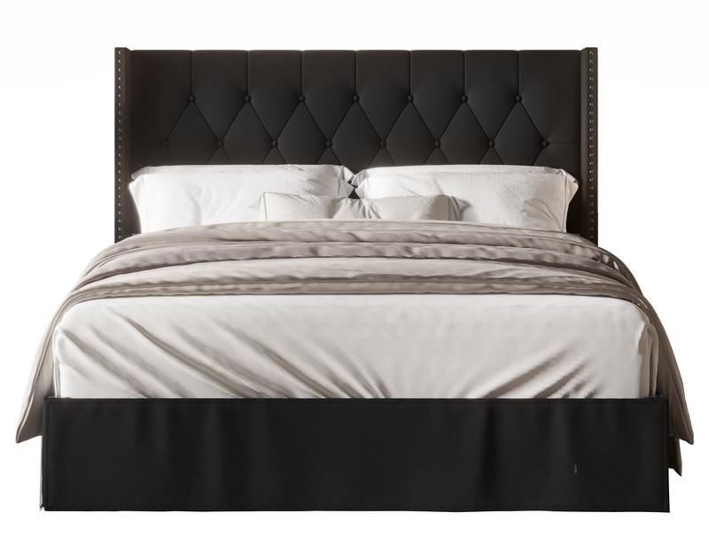 Favorer Billy Tufted Upholstered Platform Bed - Wingback or Non-Wingback, Available in Multiple Sizes, Classic Design