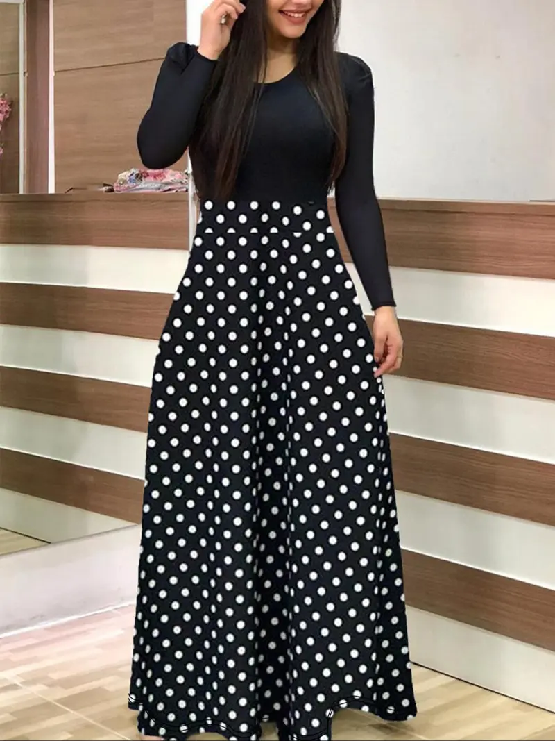 polka dot belted a line dress Polka Dot V-Neck A-Line Short Sleeve Ruffles Wrap Mini Dress L main image 1