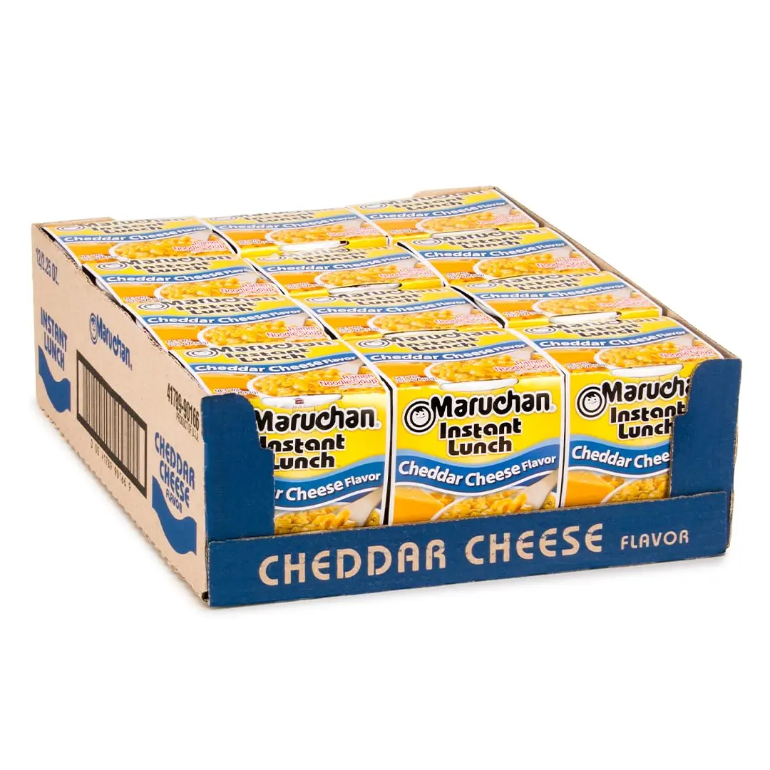 Instant Lunch Ramen Noodles, Cheddar Cheese Flavor – Japanese-Style Instant Noodle Soup, Easy Meal Ready in 3 Minutes – 2.25 Oz. (12 Pack)