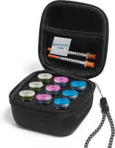 9 Slots Peptide Case, Insulin Vial Protector Holder Storage Case for Diabetics Standard 10Ml U-100 Vials, Insulin Vial Organizer Bag Insulin Carrying Case with Wrist Strap (Black) Shanshuihuamo