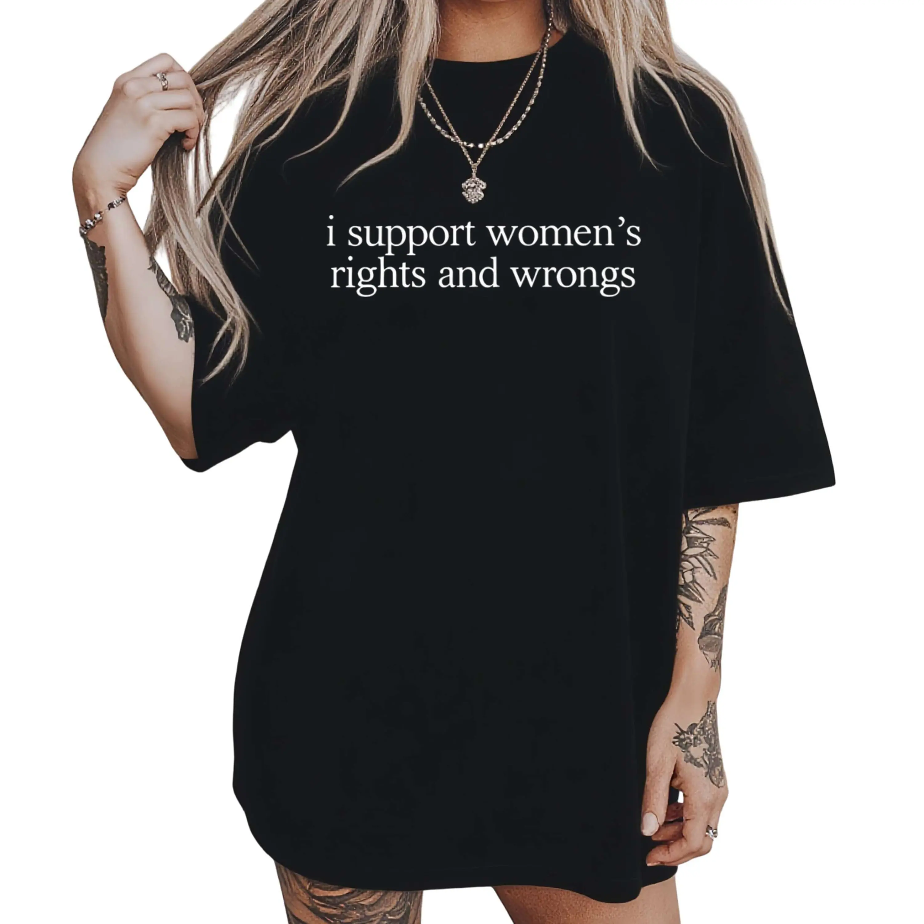 I Support Women's Rights And Wrongs Shirt, Funny Humor Shirt, Feminism Shirt, Funny Feminist Shirt, Womens Empowerment Shirt Casual Womenswear