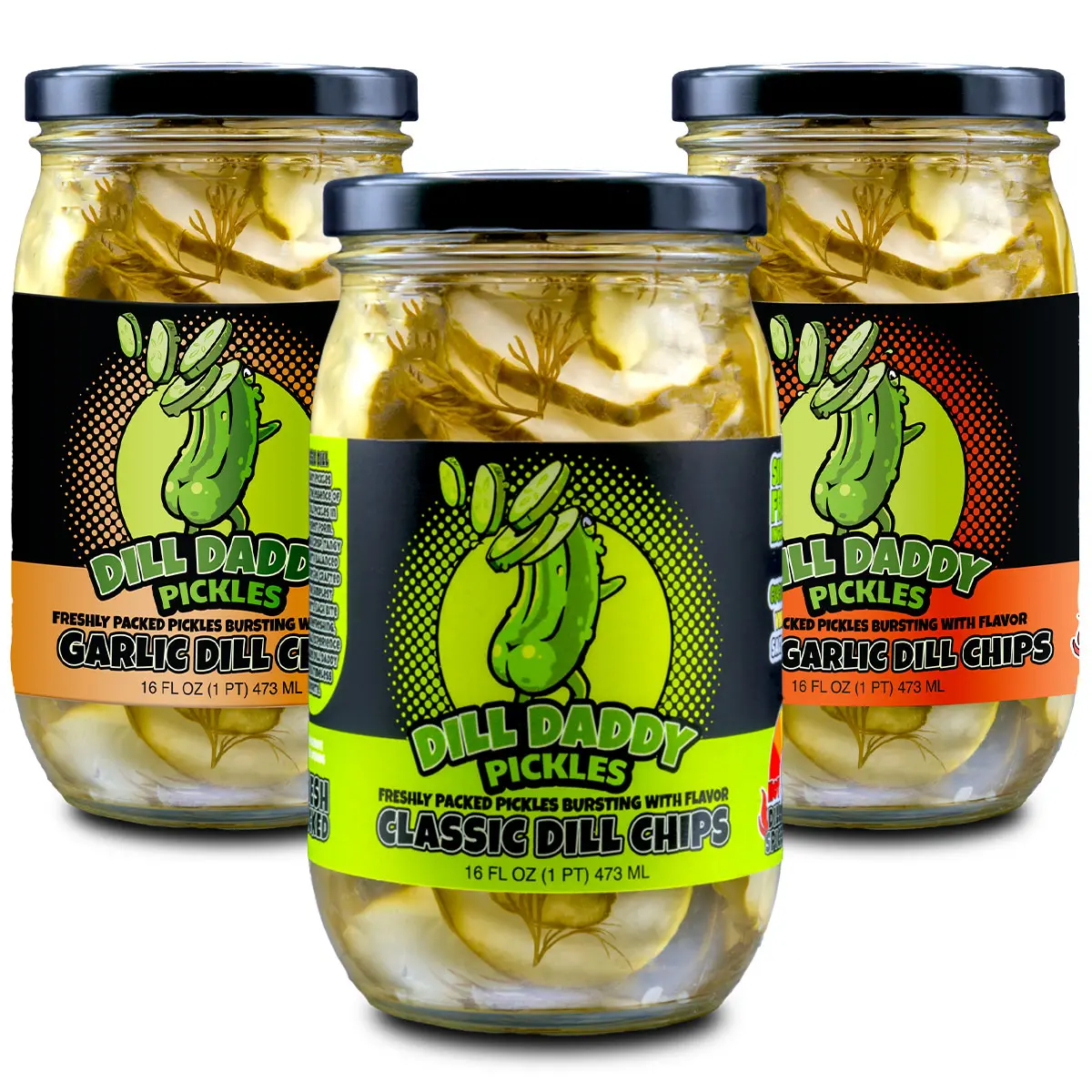 Dill Daddy Pickles 3-Pack 16oz Chips **Free 16oz Jar of Chips** Dill Daddy Pickles 3-Pack 16oz Chips **Free 16oz Jar of Chips**
