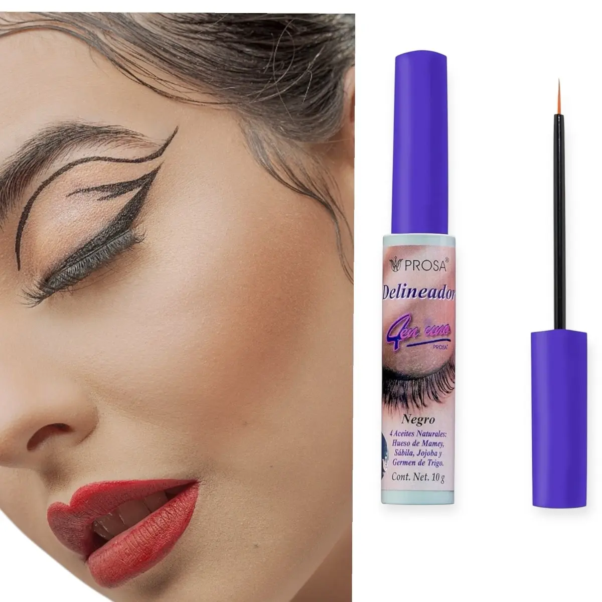 Liquid Eyeliner Prosa - Precision Brush Tip for Perfect Eye Lines Cosmetic Makeup