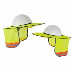 Hard Hat Sun Shield – Full Brim Neck Sunshade with Reflective Strip for Safety Helmets
