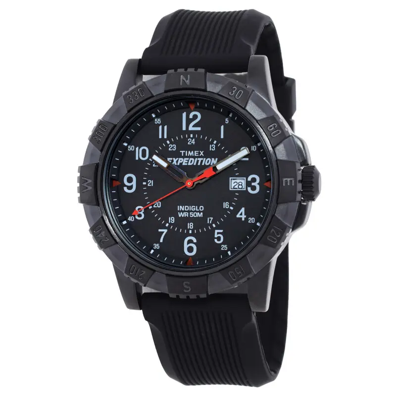 Timex Expedition Ridge 41mm Black Dial Black Silicone Strap Mens Watch TW4B32000