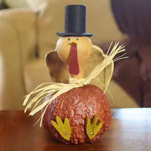 Hand-Crafted Thanksgiving Gourd - Theodore Turkey Medium