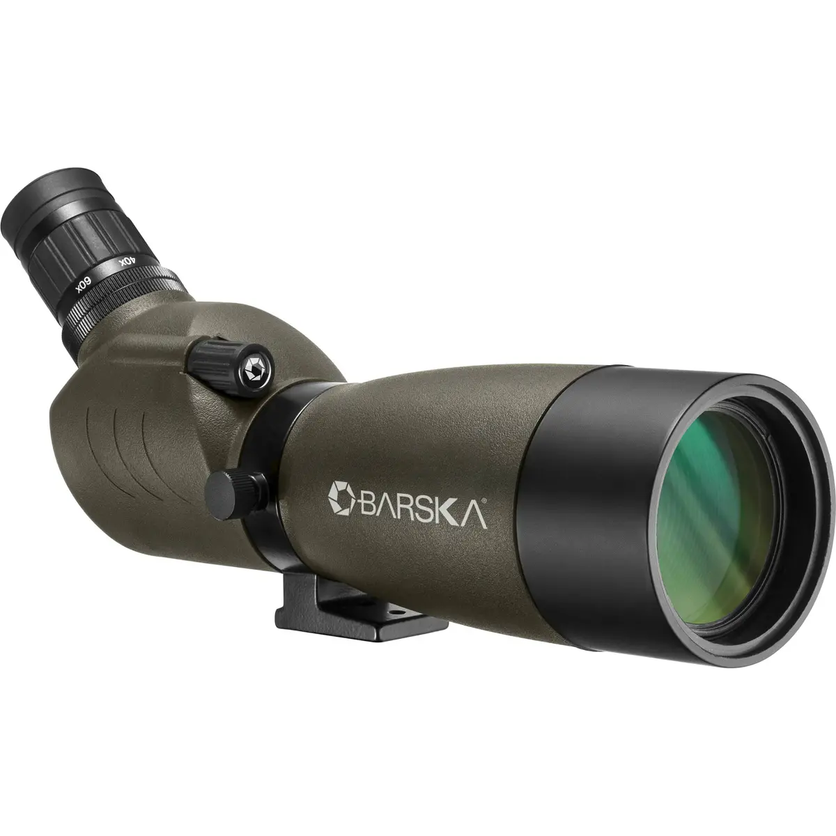 Barska 20-60x60 Blackhawk Spotting Scope with Tripod, Fully Multicoated, Angled Eyepiece, Fogproof, Waterproof, Green