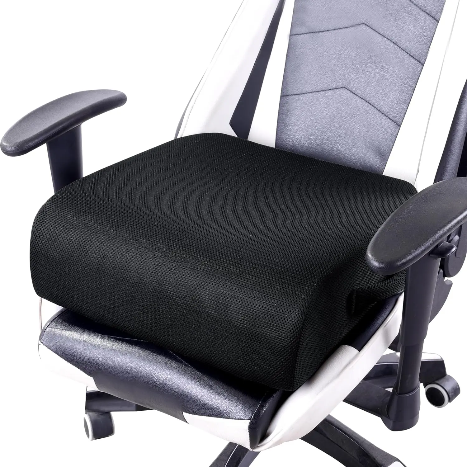 Extra Thick Chair Cushions,Office Chair Booster Seat Cushion to Raise Seat Height for ,18 x 16 x 6 inch Non Slip Memory  Thick Cushion with Carry HandleBlack